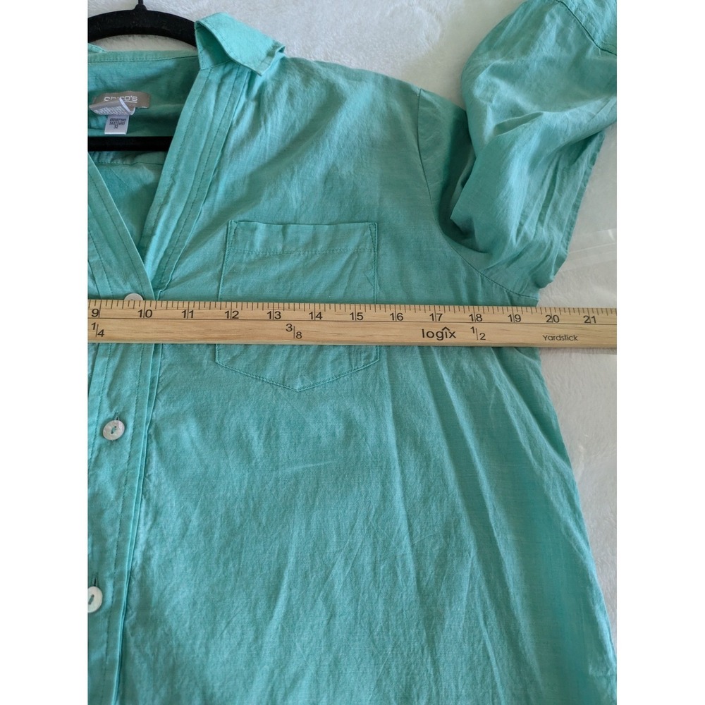 Chicos Button Down Shirt 1 (Medium) Lightweight C… - image 7
